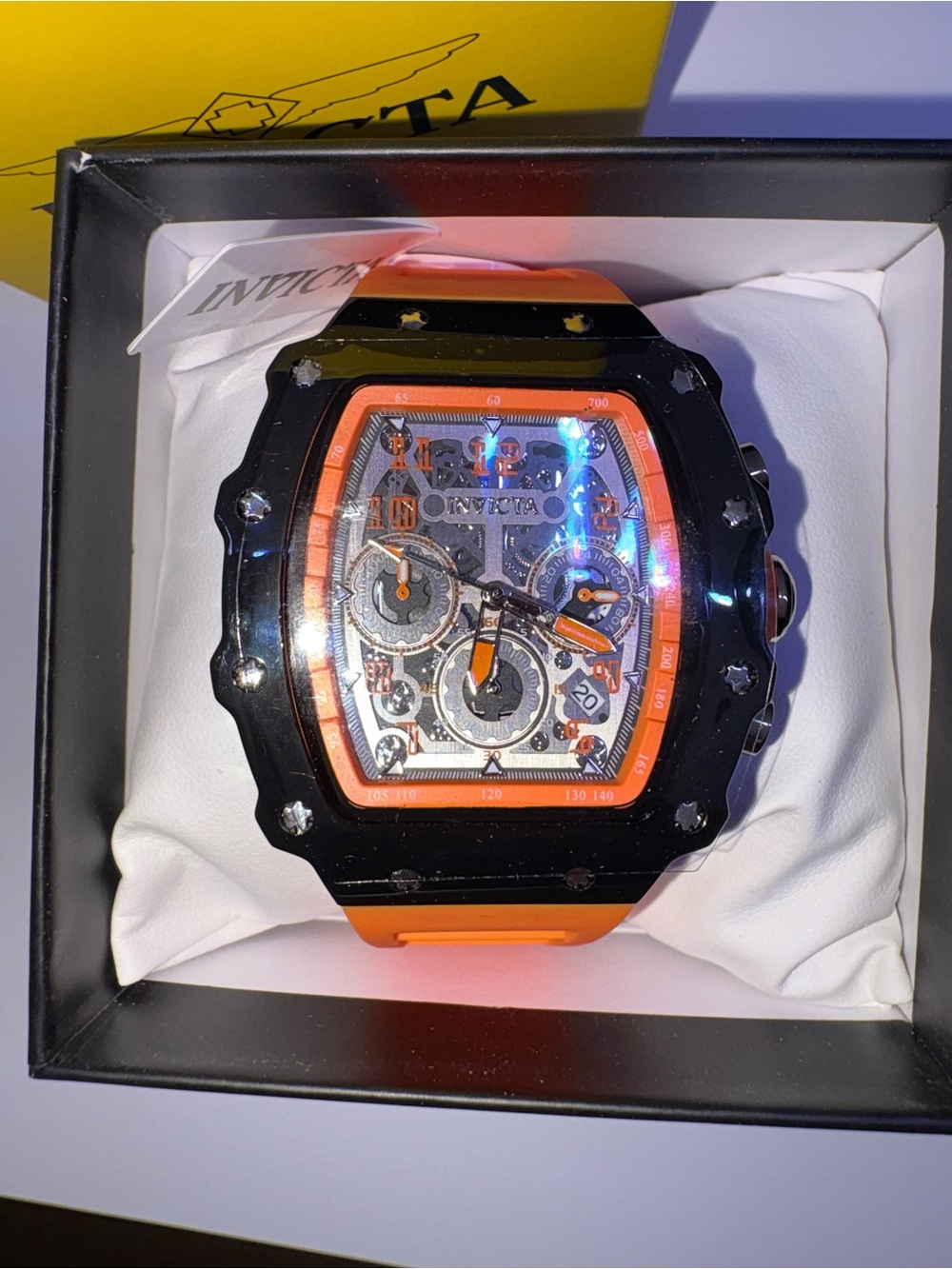 NWT Invicta Racing Quartz Chronograph Watch - Orange/Black 69729